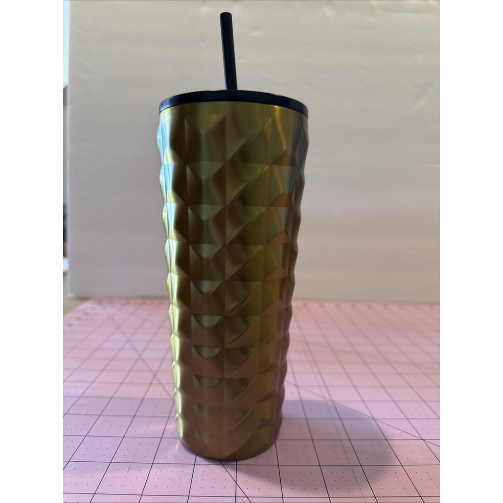 Starbucks Gold Studded Stainless Steel Cold Cup Tumbler 24 oz New